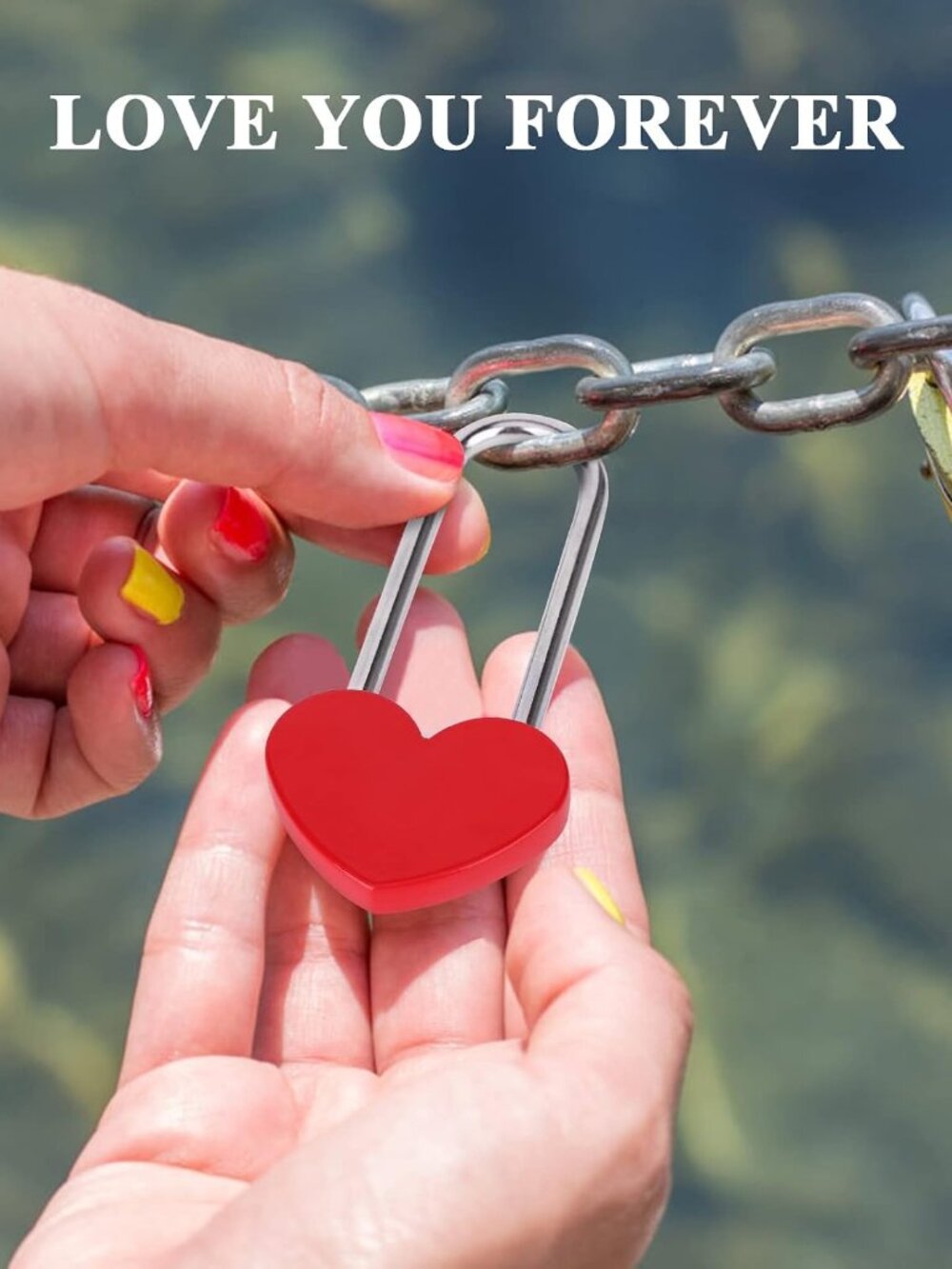 2PCS 3.5" 50mm Love Lock Heart Padlock,Red Single Heart Wish Lock for Lovers Wed - Picture 2 of 7